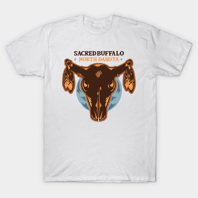 Sacred Buffalo Collection - Buffalo Skull n°5 T-Shirt by Biagiode-kd